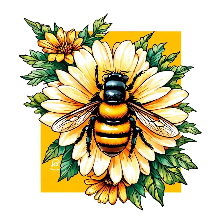 Honey Bee And Flower