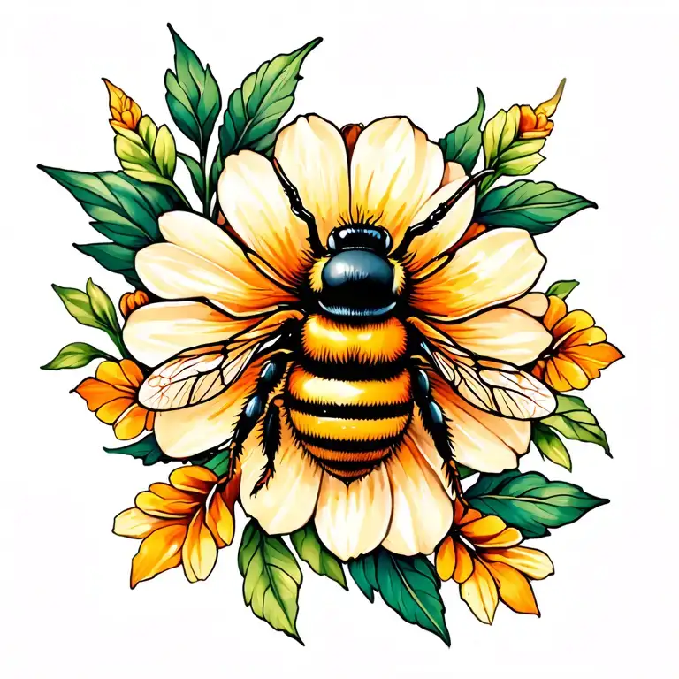 Honey Bee And Flower