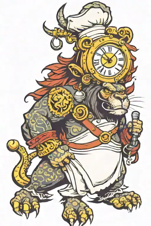 Lion Clock Army Chef Gorilla