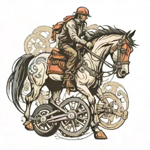 Horse And Mechanic Tattoo