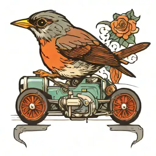 A Robin In An F1 Car Racing