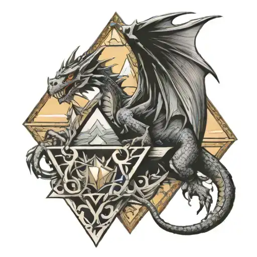 Dragon And Pyramid On Chest
