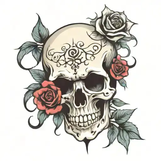 Skull And Rose
