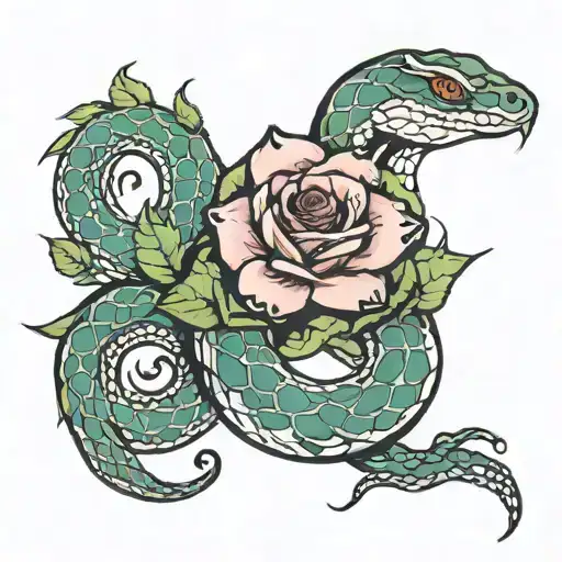 Snakw With Rose