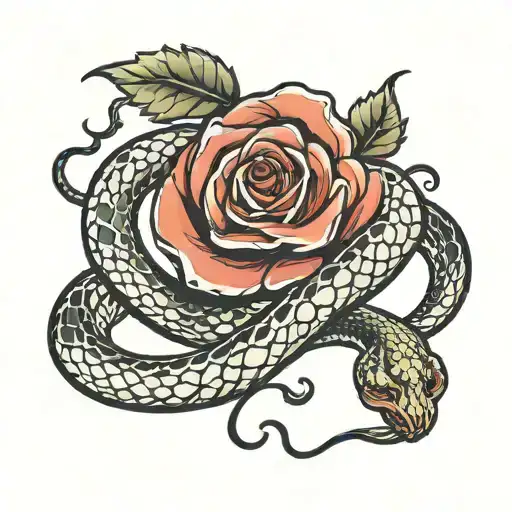 Snake With Rose