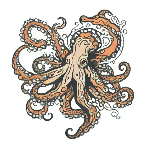 Jallyfish And Octopus Wrapped Length Wise