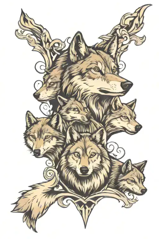 Wolf Pack Symbolizing Your 5 Kids