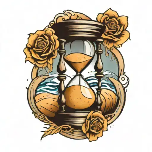 Hourglass With Sand Flowing