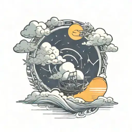 Wind Bars Surrounding A Sun Rising