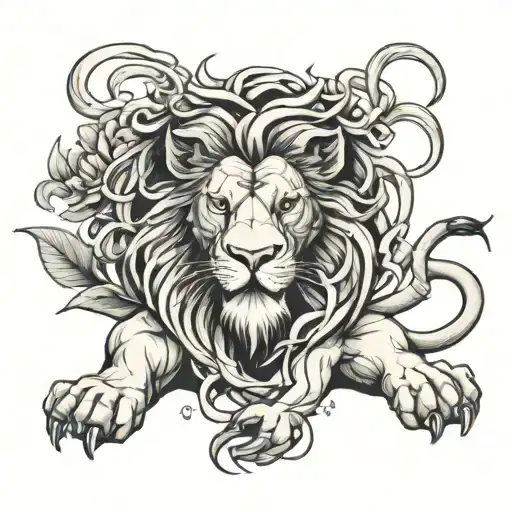 Zen Lion Full Arms Intertwined