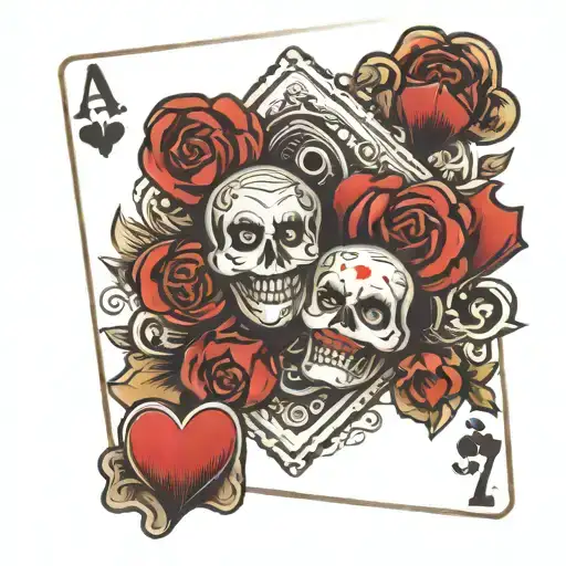 2 Aces 2 And 7 On Cards Combined With Joker Card