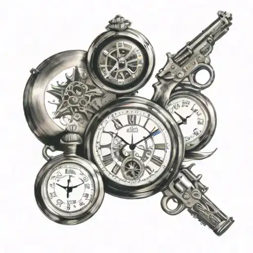 Pocket Watch And Gun Cartridges