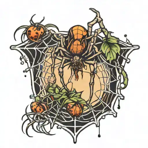 Spider On The Web Poison Dripping From The Legs