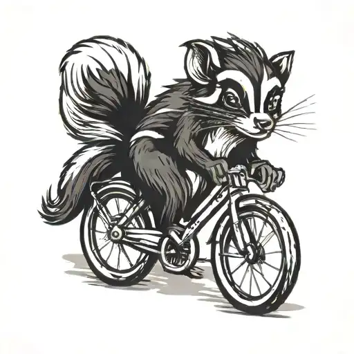Funny Skunk Riding A Bicycle