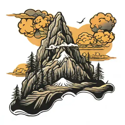 Lifes A Climb Mountain With A Sunset