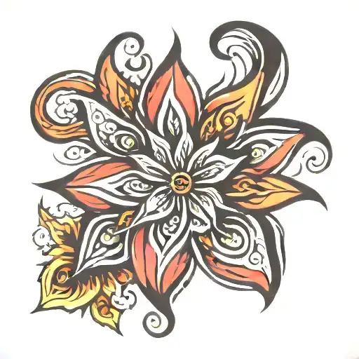 Tribal Flower Abstract Tattoo