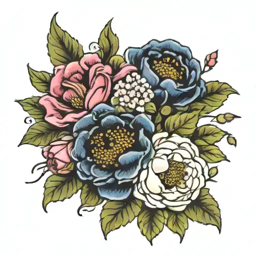 May June August November Birth Flower Bouquet