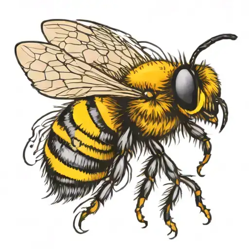 Bee Front View With Eyes Looking