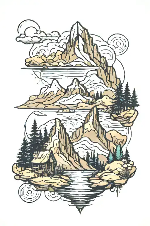 Detailed Mountain Scene