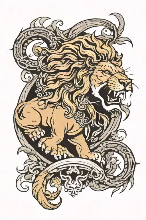 Greek Gods And Lion Roaring