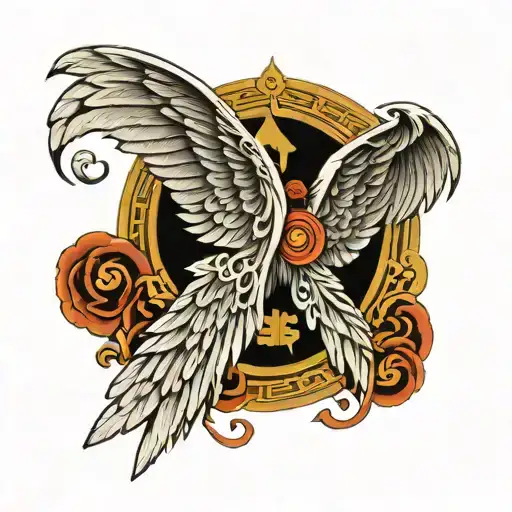 Angel Wings And Traditional Chinese Characters - Music Characters