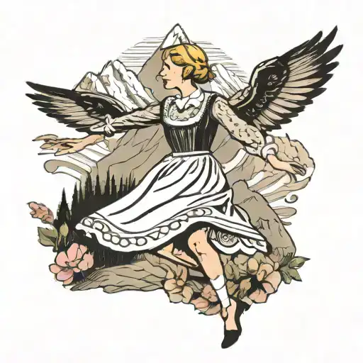 The Sound Of Music Scene Of Julie Andrews Dancing In The Mountains