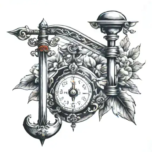 Sword And Dahila And Balance Scale