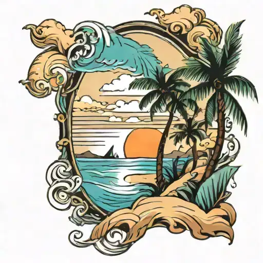 Ocean With Palm Trees