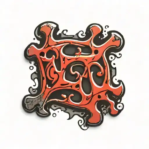 Bloody Jigsaw Swirl Symbol With Pieces Missing