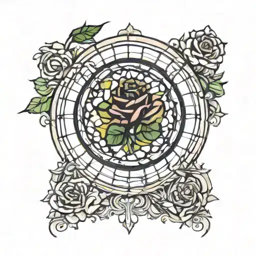 The Stained Glass Rose Window From Notre Dame De Paris