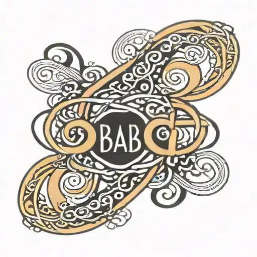 Infinity Symbol With Word Baba Wrote In It