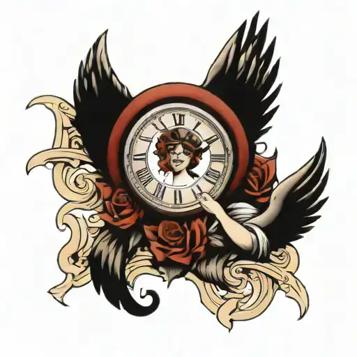 Clock Face Angel Holding