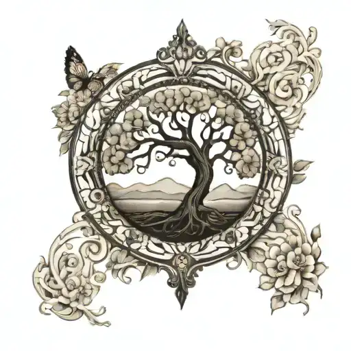 Black And White Tree Of Life