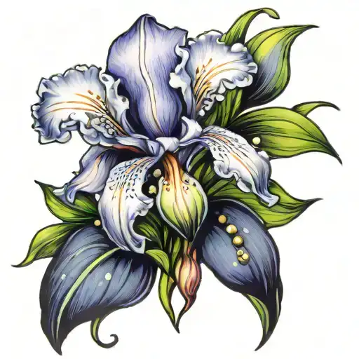 Iris And Lily Of The Valley Flower