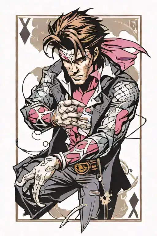 Gambit X Men Card Design Featuring