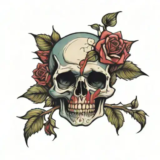 Beach Skull Roses