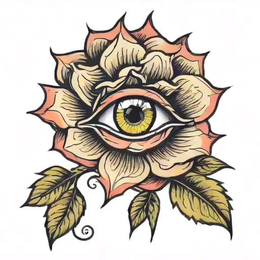 Rose With A Eye With Color