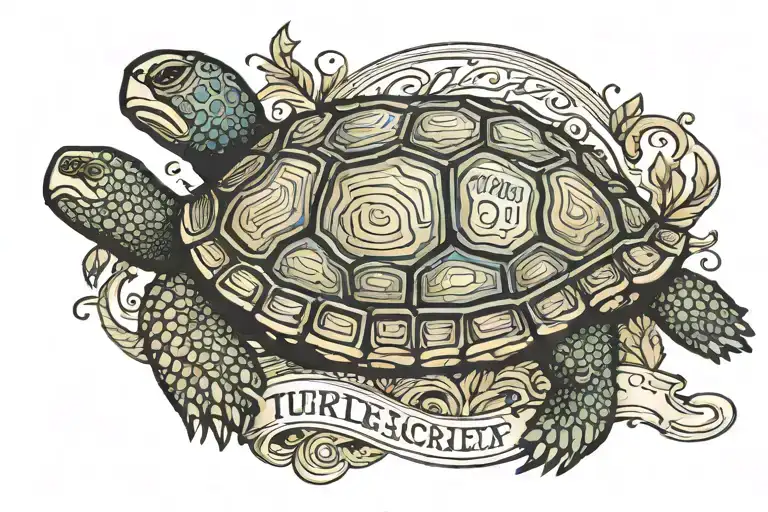 Turtle With Text Inside Surrounded