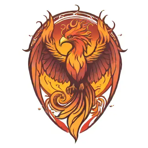 Phoenix Bird Rising From The Ashes With No Background