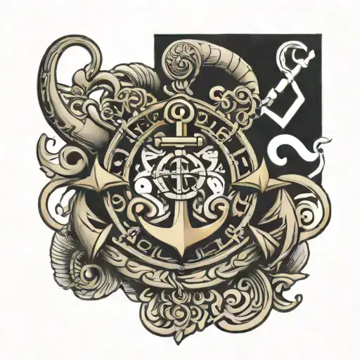 Anchor With Mayan Symbols Incorporated