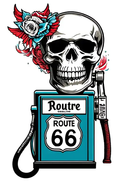 Skull Route 66 Gasoline Pump