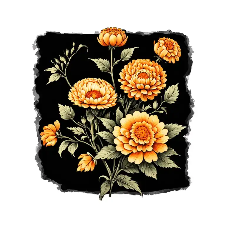 Marigold And Chrysanthemum