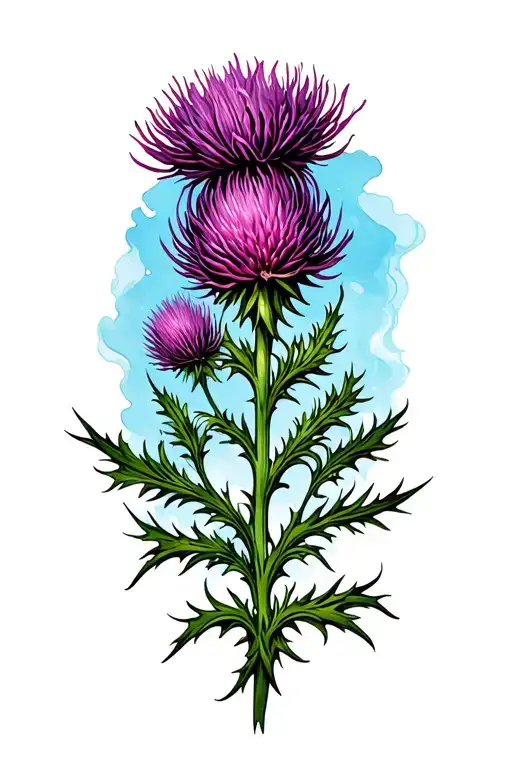 Scotish Thistle And Time
