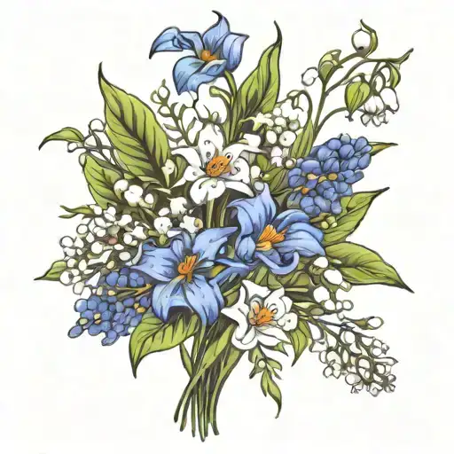 Lily Of The Valley Cosmos Larkspur Flower Bouquet