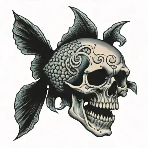 Fish Headstanding On A Skull