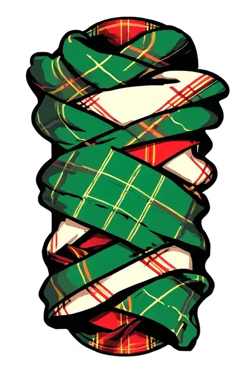 Tartan Fabric Wrapped Around Forearm