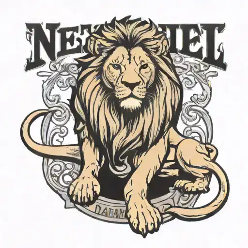 Name Daniel With Lion For Forearm