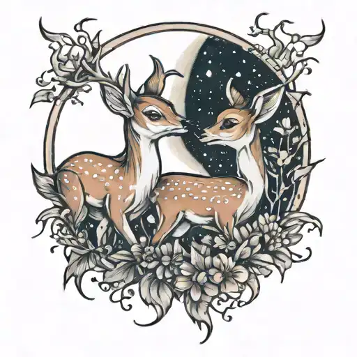 Fawns With The Moon