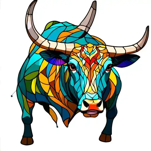 Stained Glass Bull