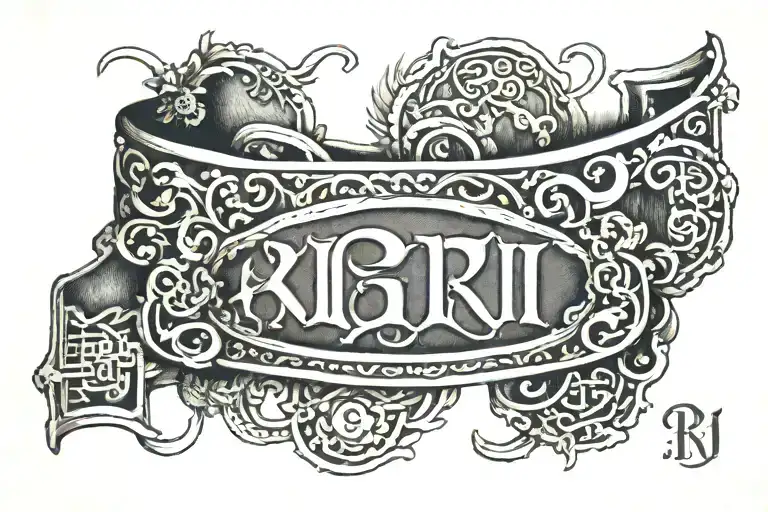 Armband With Roman Dates Incorporated And Hindi Alphabet 'Ri' In The Middle